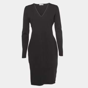 The Row Black Jersey V-Neck Mini Dress L