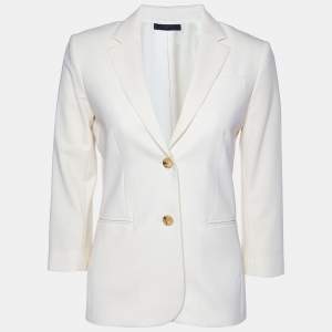 The Row Cream Wool Tailored Blazer S