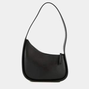 Pre Owned The Row Half Moon Shoulder Bag Black Leather