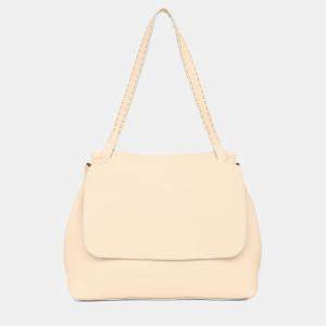 مملوكة مسبقًا The Row Cream Pebbled Leather 'Sidekick' Shoulder Bag
