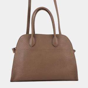 Pre Owned The Row Soft Margaux 12 Dark Olive Leather