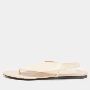 The Row Cream Leather Slingback Sandals Size 37