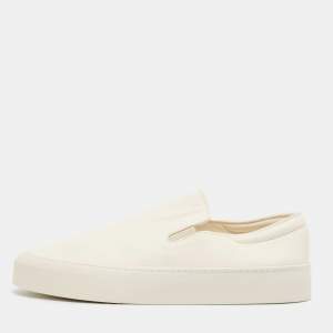 The Row White Leather Dean Slip On Sneakers Size 40