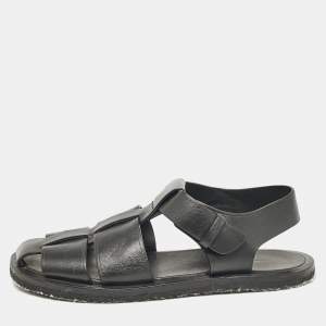 The Row Black Leather Ankle Strap Sandals Size 37.5