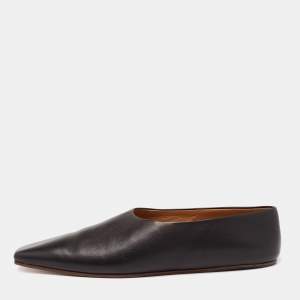 The Row Black Leather Flats Size 37.5
