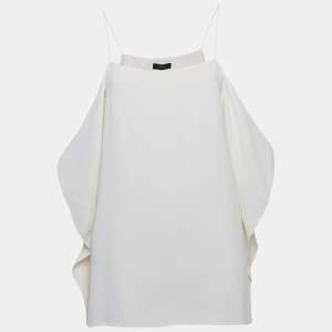 Theory Ivory Rosina Crepe Keyhole Sleeve Slip Tank Top M