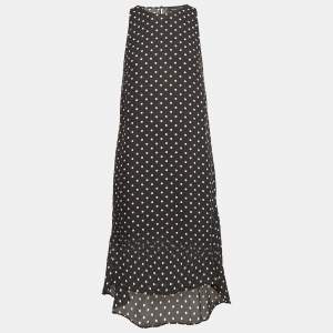 Theory Black Polka Dot Sleeveless Shift Dress S