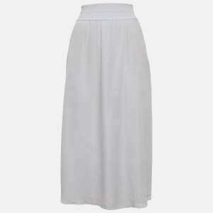 Theory Light Blue Silk Flared Midi Skirt L