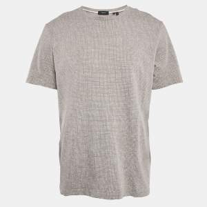 Theory Grey Thordon Basic Micro Print Jersey T-Shirt XL