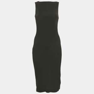 Theory Black Jersey Sleeveless Midi Dress S