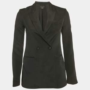 Pre Owned Theory Black Silk Double Breasted Blazer XS