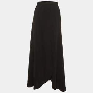 Theory Black Crepe Wrap Maxi Skirt M