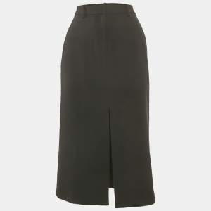Theory Black Crepe Midi Skirt S