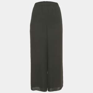 Pre Owned Theory Black Chiffon Wide-Leg Trousers L