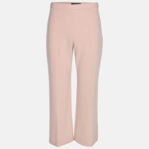 Pre Owned Theory Peach Crepe Wide Leg Trousers M