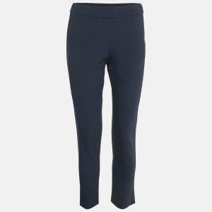 Pre Owned Theory Navy Blue Crepe Trousers XS