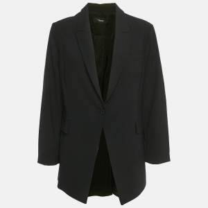 Pre Owned Theory Black Wool Single Breasted Blazer M