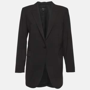 Pre Owned Theory Black Wool Regular Fit Blazer M
