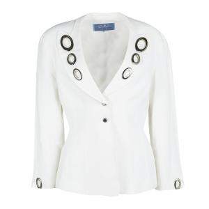 Thierry Mugler Vintage White Embellished Blazer M