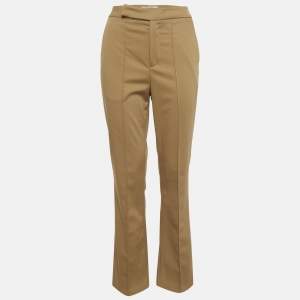 مملوكة مسبقًا Third Form Nut Brown Gabardine Flared Trousers XS
