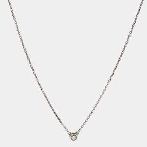Tiffany & Co. Elsa Peretti Diamond By the Yard Sterling Silver Necklace
