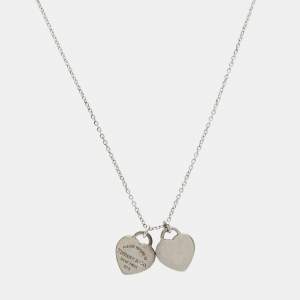 Tiffany & Co. Return To Tiffany Double Heart Tag Sterling Silver Pendant Necklace