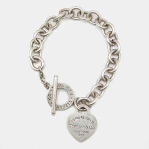 مملوكة مسبقً�ا Tiffany & Co. Return To Tiffany Heart Tag Sterling Silver Toggle Bracelet