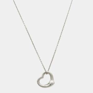 Tiffany & Co. Elsa Peretti Open Heart Sterling Silver Pendant Necklace