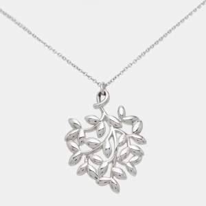 Tiffany & Co. Paloma Picasso Olive Leaf Sterling Silver Pendant Necklace