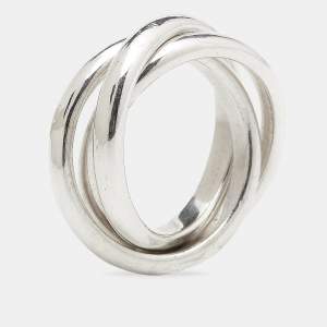Tiffany & Co. Trio Band Sterling Silver Ring Size 49