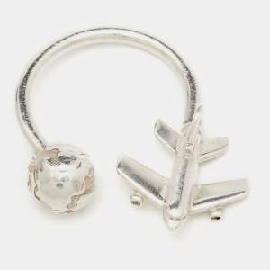Tiffany & Co. Airplane Globe Sterling Silver Key Ring