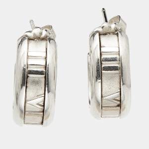Pre Owned Tiffany & Co. Atlas Sterling Silver Hoop Earrings