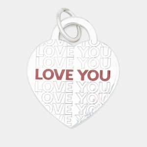 Tiffany & Co. Heart tag “Love You” Enamel Sterling Silver Pendant