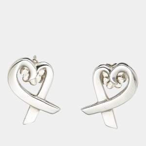 Tiffany & Co. Paloma Picasso  Loving Heart Sterling Silver Earrings