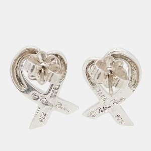 Pre Owned Tiffany & Co. Paloma Picasso Loving Heart Sterling Silver Stud Earring