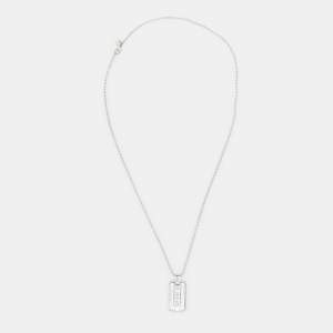 Pre Owned Tiffany & Co. Silver Atlas Tag Pendant Necklace
