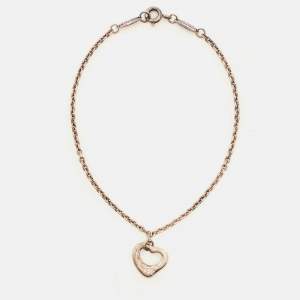 Pre Owned Tiffany & Co. Elsa Peretti Sterling Silver Open Heart Bracelet