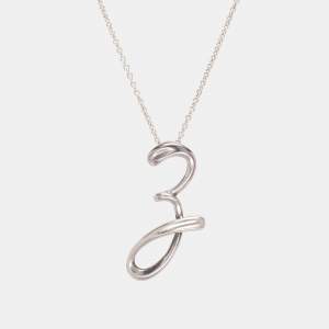 Pre Owned Tiffany & Co. Elsa Peretti Alphabet Z Silver Pendant Necklace