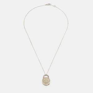 Pre Owned Tiffany & Co. 1837 Silver 925 Round Padlock Pendant Necklace