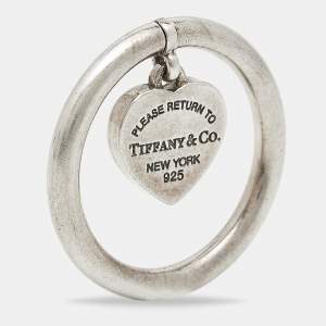 Tiffany & Co. Return to Tiffany Heart Tag Sterling Silver Charm Ring Size 55