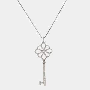 Tiffany & Co. Tiffany Key Knot Motif Sterling Silver Pendant Necklace