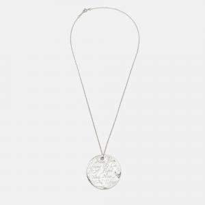 Tiffany & Co. Large Notes Round Disc Sterling Silver 925 Pendant Necklace