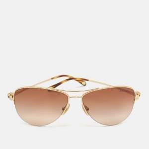 Tiffany & Co. Gold/Brown Gradient TF3021 Aviator Sunglasses