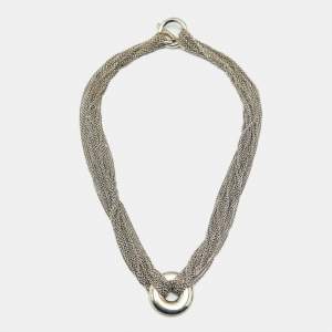 Tiffany & Co. Circle Silver 925 Multi Chain Toggle Necklace