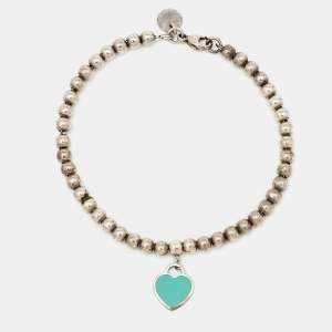Pre Owned Tiffany & Co. Return To Tiffany Enamel Silver 925 Bead Bracelet