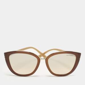 مملوكة مسبقًا Tiffany & Co. Brown Mirrored TF4152 Cat Eye Sunglasses
