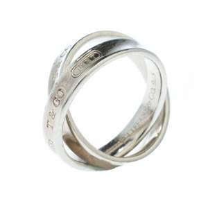 Pre Owned Tiffany & Co. Tiffany 1837 Interlocking Circles Silver Ring Size 50