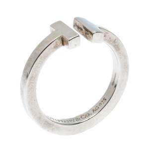 Pre Owned Tiffany & Co. Sterling Silver T Square Open Ring Size 56