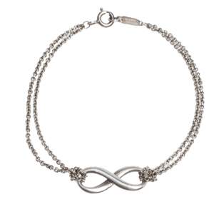 Pre Owned Tiffany & Co. Infinity Silver Chain Link Bracelet