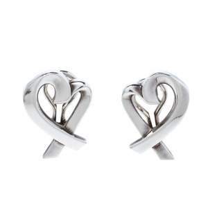 Pre Owned Tiffany & Co. Paloma Picasso Loving Heart Silver Stud Earrings